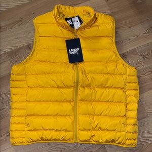 Lands End Yellow down puffer vest NEW WITH TAGS!!